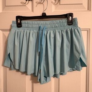 Blaosn, Sky Blue Women's Athletic Shorts, Size small